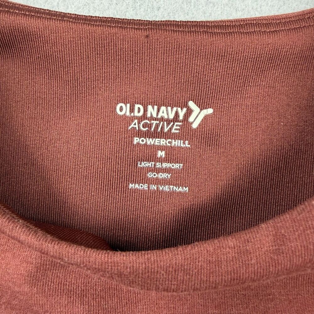 Old Navy PowerChill Cropped Athletic Tank Top Womens M Red Built In Bra - Picture 3 of 5